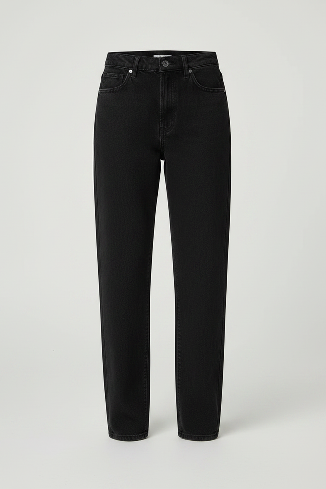 Pantalon Noir Large Étoiles Paillettes Taille Haute Femme - Jean - vue 3