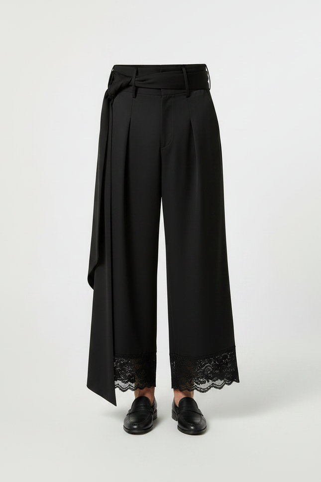 Pantalon Dentelle Noire - Polyester - vue 3