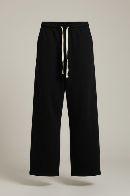 Pantalon Noir Ample Décontracté Cordon Sportswear Homme - Molleton - vue 3