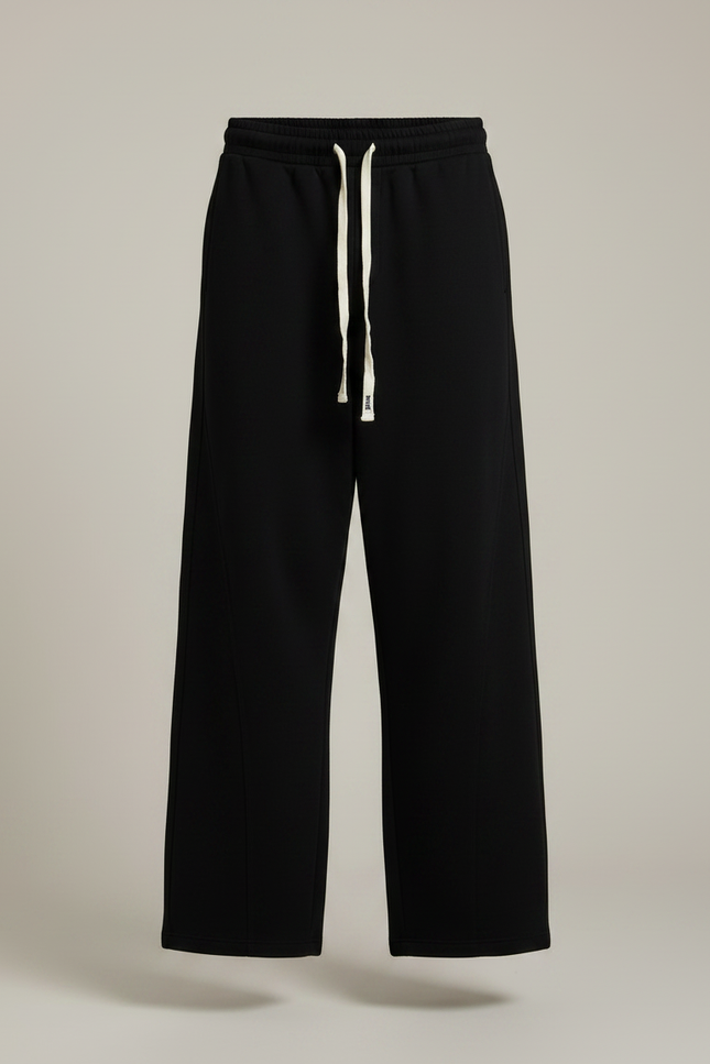 Pantalon Noir Ample Décontracté Cordon Sportswear Homme - Molleton - vue 3