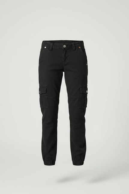 Pantalon Noir Militaire Femme - Toile - vue 3