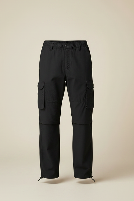 Pantalon Noir Cargo Léger Homme Décontracté Ample - Polyester - vue 3