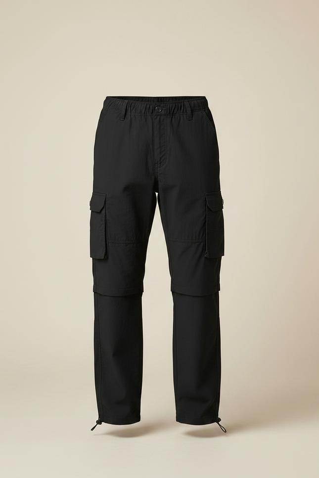 Pantalon Noir Cargo Léger Homme Décontracté Ample - Polyester - vue 3