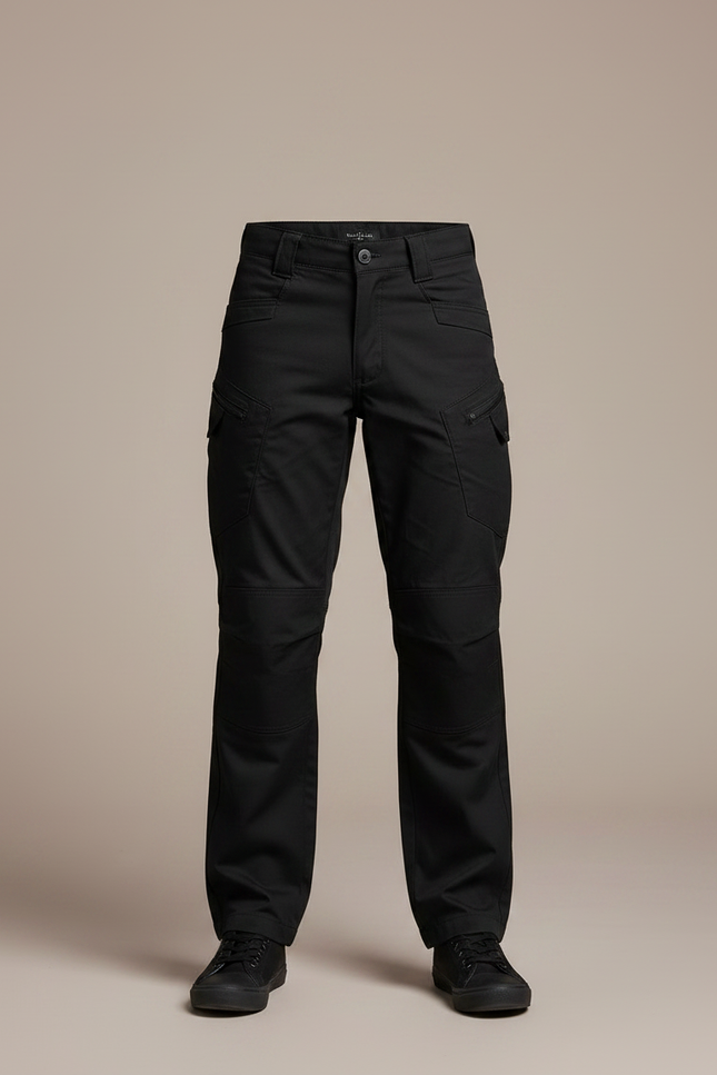 Pantalon Noir Cargo Enfant Multi-poches Robuste - Toile - vue 3