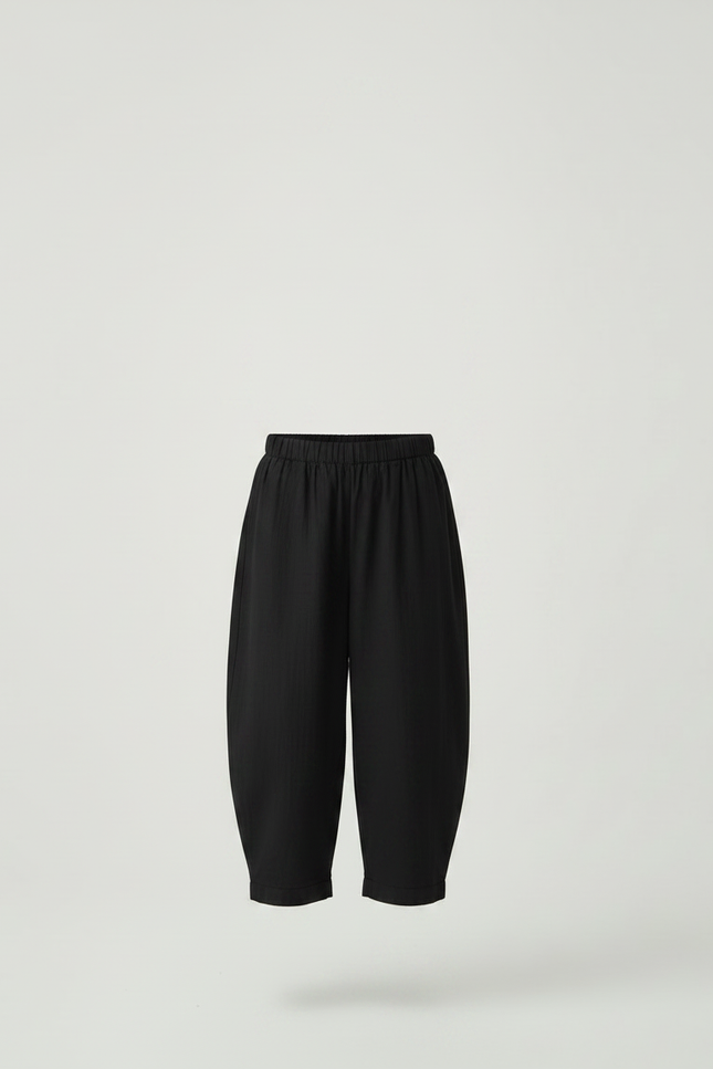 Pantalon Noir Ample Coton Enfant Décontracté Fille - Lin - vue 3