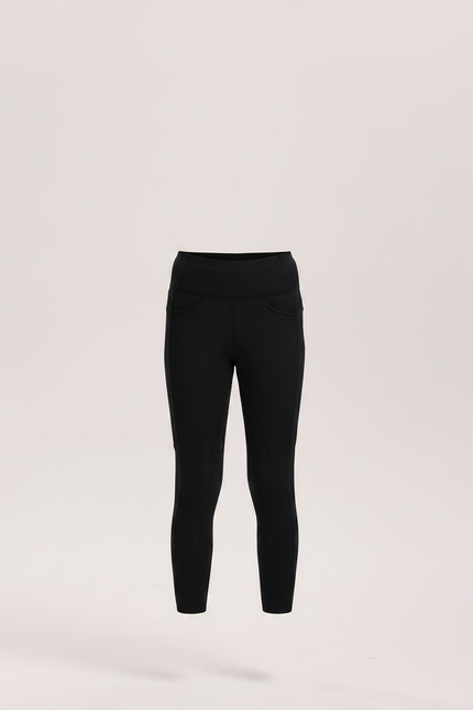 Pantalon Noir Équitation Enfant Silicone Adhérent - Polyester - vue 3