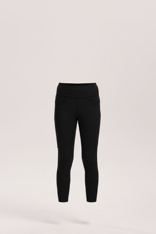 Pantalon Noir Équitation Enfant Silicone Adhérent - Polyester - vue 3