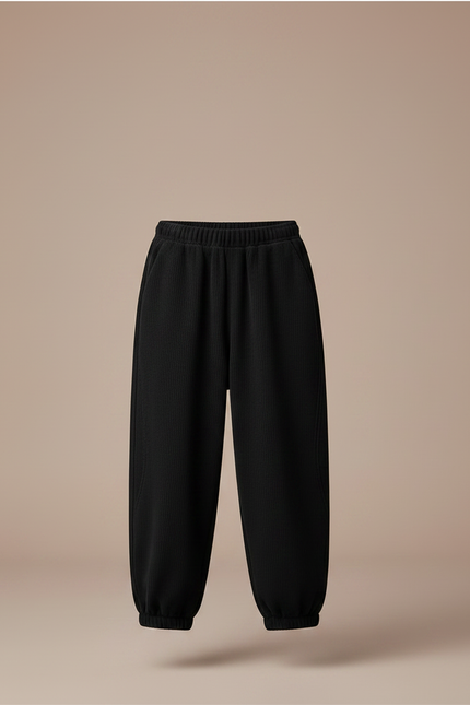 Pantalon Noir Ample Côtelé Garçon Décontracté - Cordé - vue 3