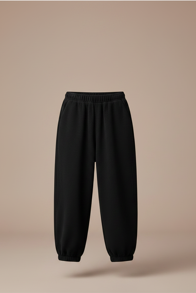 Pantalon Noir Ample Côtelé Garçon Décontracté - Cordé - vue 3