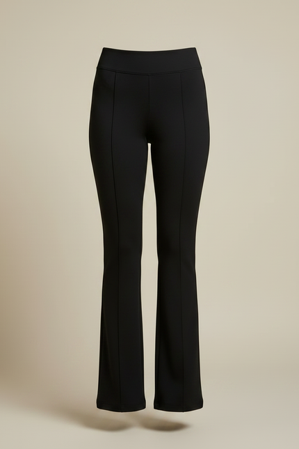 Pantalon Noir Taille Haute Évasé Élégant Femme - Polyester - vue 3