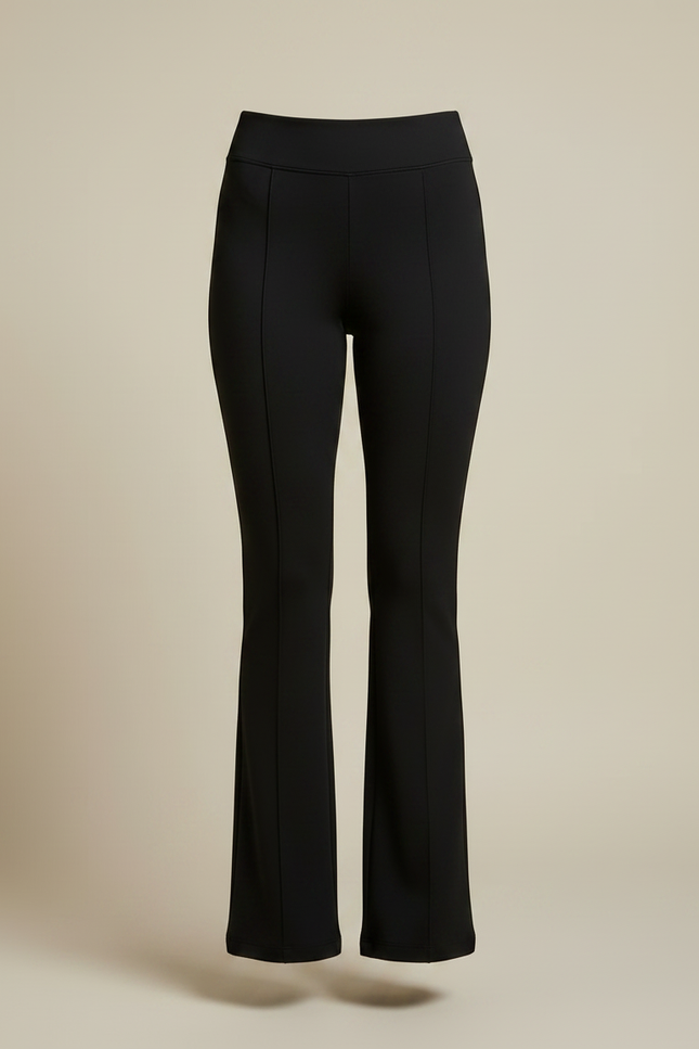 Pantalon Noir Taille Haute Évasé Élégant Femme - Polyester - vue 3