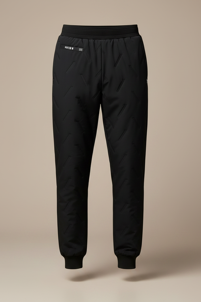 Pantalon Noir Matelassé Homme Sportif Décontracté Hiver - Polyester - vue 3