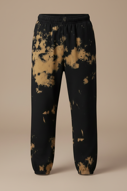 Pantalon Noir Tie-Dye Ample Garçon Décontracté - Molleton - vue 3