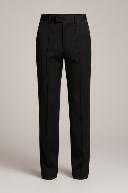 Pantalon Noir Droit Ajusté Garçon Classique - Gabardine - vue 3