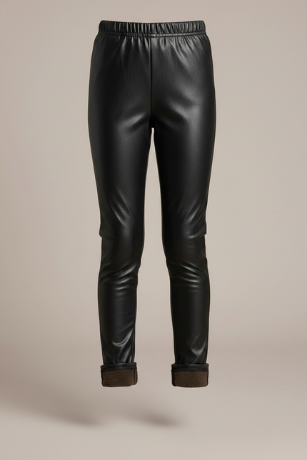 Pantalon Droit Cuir Noir - Simili cuir - vue 3