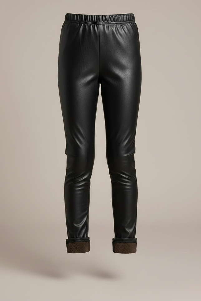 Pantalon Droit Cuir Noir - Simili cuir - vue 3