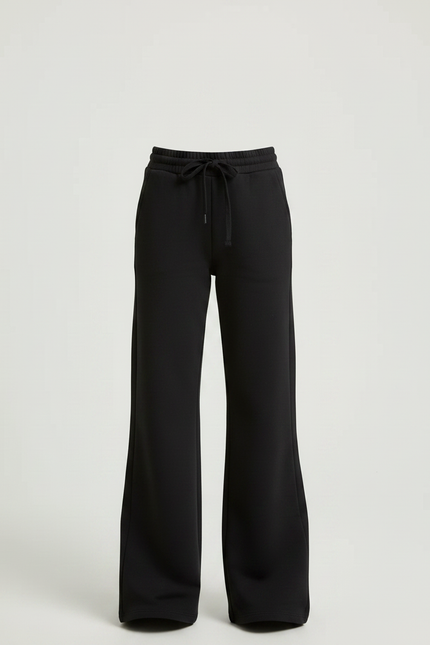Pantalon Noir Ample Confortable Évasé Fille - Molleton - vue 3