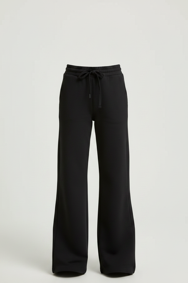 Pantalon Noir Ample Confortable Évasé Fille - Molleton - vue 3