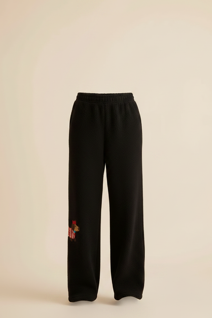 Pantalon Noir Molletonné Chien Hiver Confortable Ample - vue 3