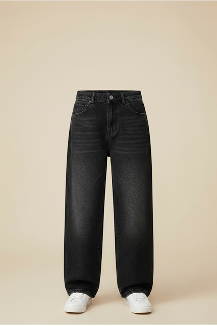 Pantalon Noir Ample Décontracté Denim Garçon - Jean - vue 3