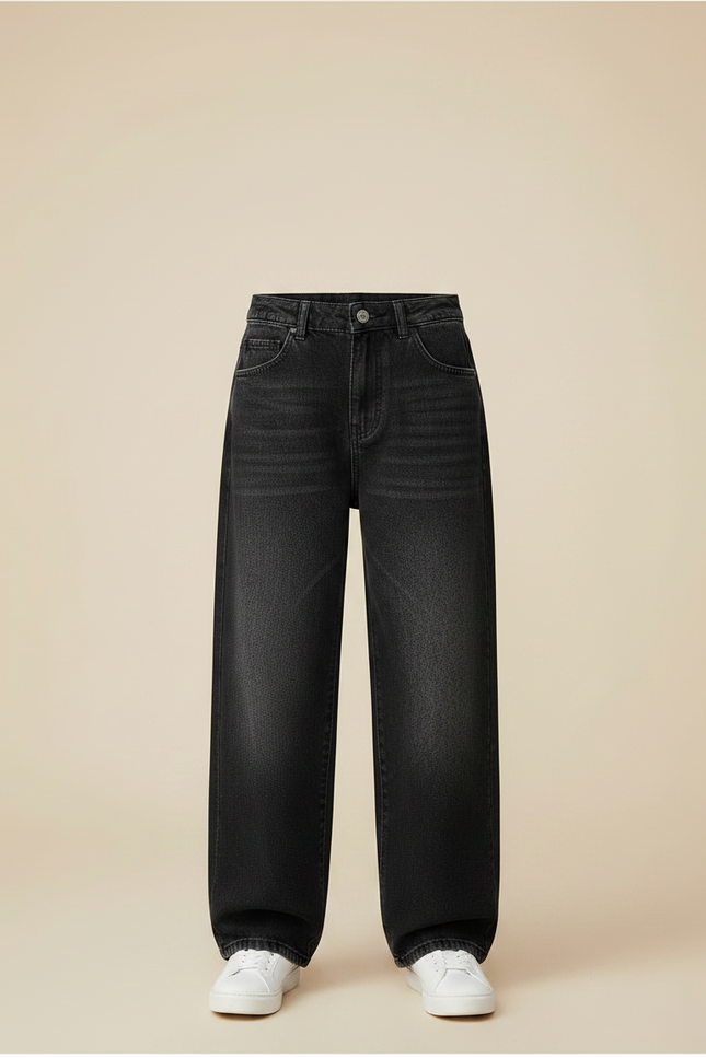 Pantalon Noir Ample Décontracté Denim Garçon - Jean - vue 3