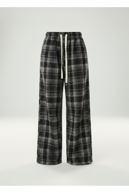 Pantalon Carreaux Noir Blanc - Multicolore Tweed - vue 3