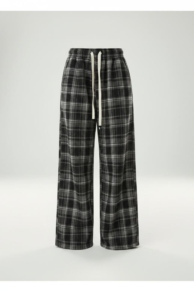 Pantalon Carreaux Noir Blanc - Multicolore Tweed - vue 3