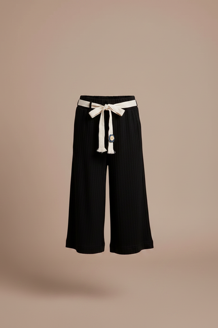Pantalon Capri Noir - Maille - vue 3