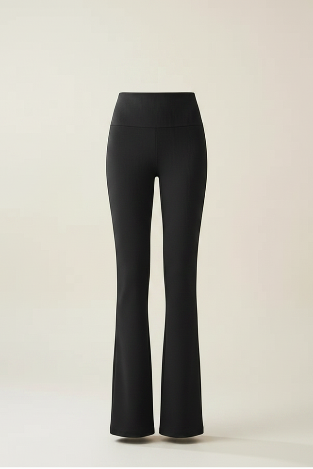 Pantalon Évasé Femme Noir - Maille - vue 3