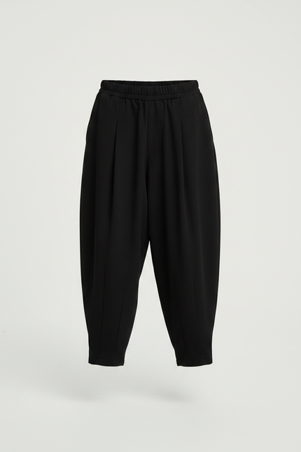 Pantalon Noir Ample Plissé Garçon Décontracté Court - Polyester - vue 3