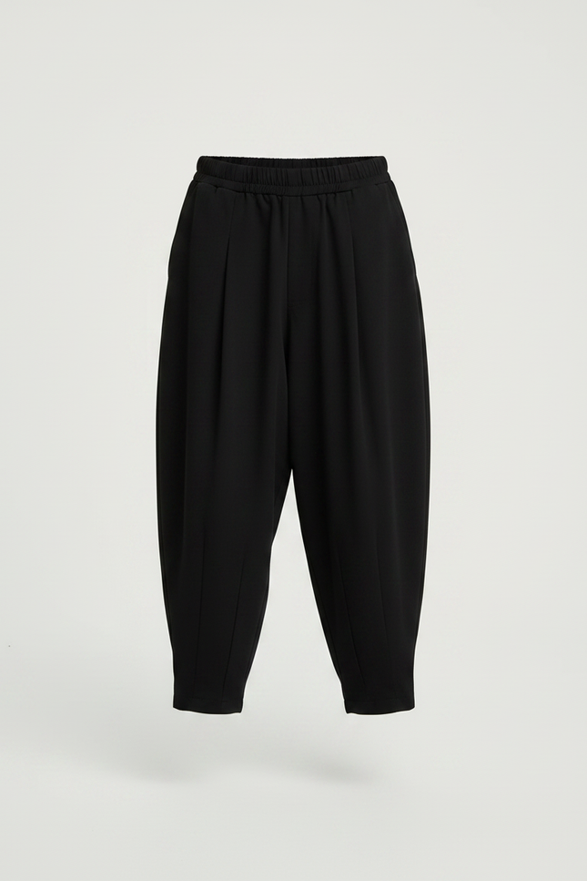 Pantalon Noir Ample Plissé Garçon Décontracté Court - Polyester - vue 3
