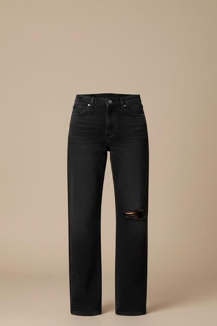 Pantalon Noir Jeans Ample Étoile Vintage Femme - vue 3