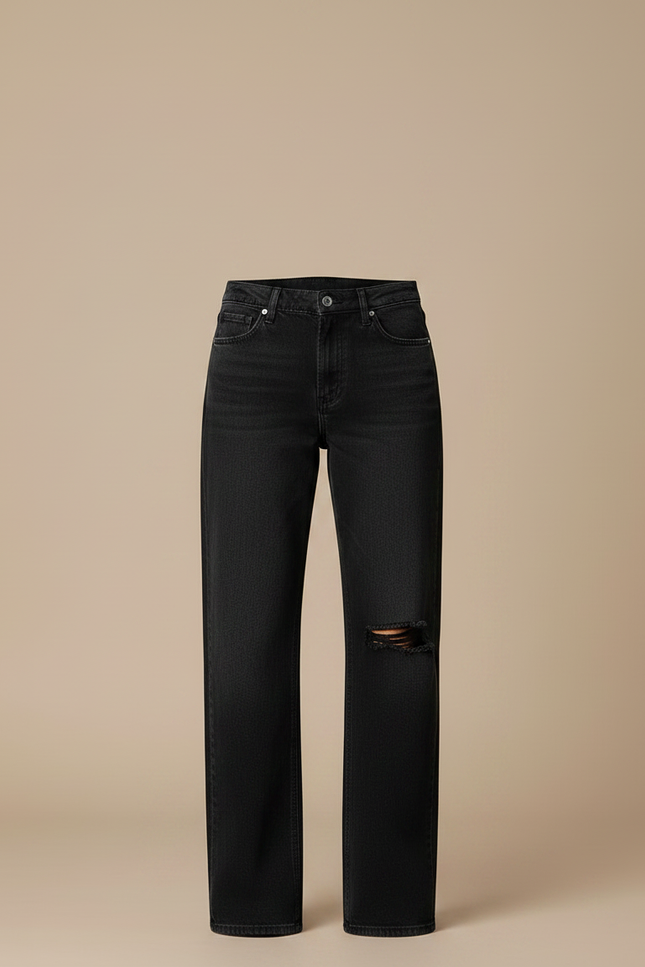 Pantalon Noir Jeans Ample Étoile Vintage Femme - vue 3