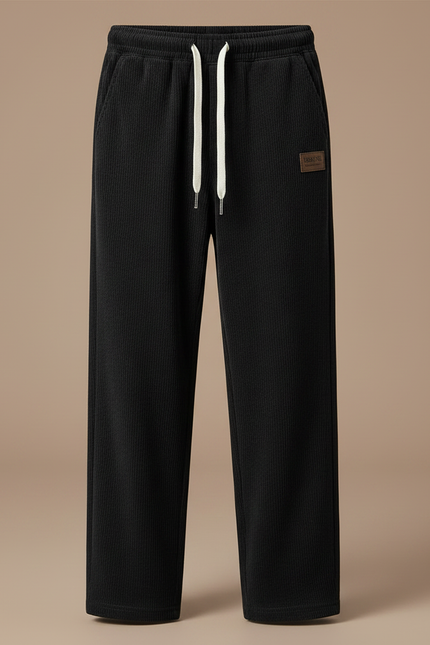Pantalon Noir Côtelé Décontracté Ample Confortable Garçon - Cordé - vue 3