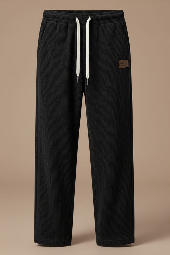 Pantalon Noir Côtelé Décontracté Ample Confortable Garçon - Cordé - vue 3