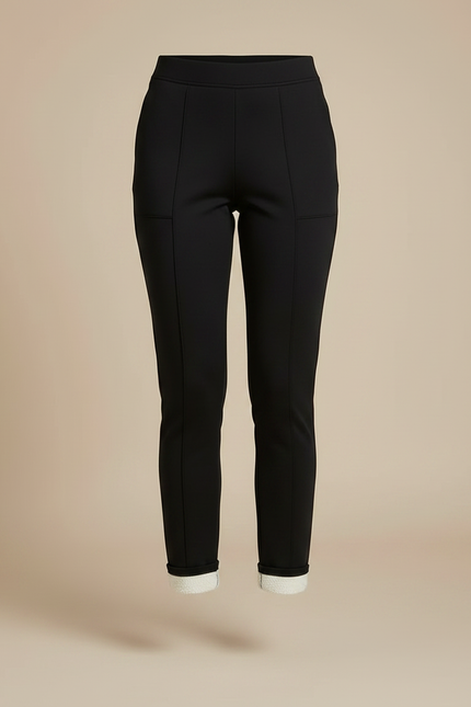 Pantalon Noir Doublé Polaire Slim Chaud Femme - Molleton - vue 3