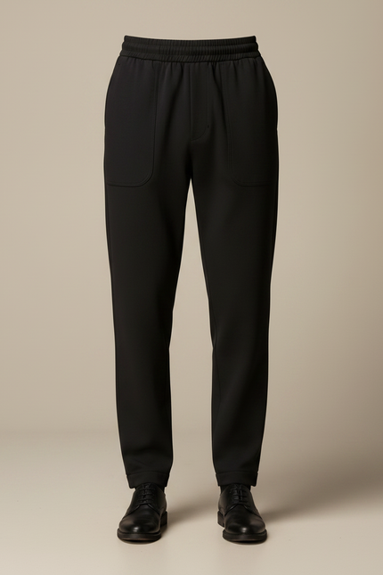 Pantalon Noir Fluide Décontracté Coton Homme - Polyester - vue 3