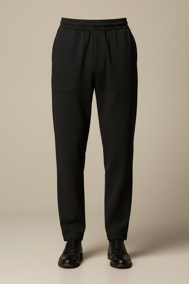 Pantalon Noir Fluide Décontracté Coton Homme - Polyester - vue 3