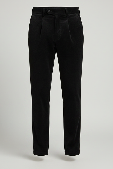 Pantalon Noir Velours Plissé Élégant Homme - Cordé - vue 3