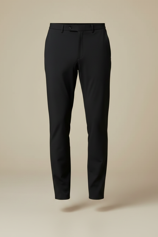 Pantalon Noir Ajusté Décontracté Homme Extensible - Polyester - vue 3