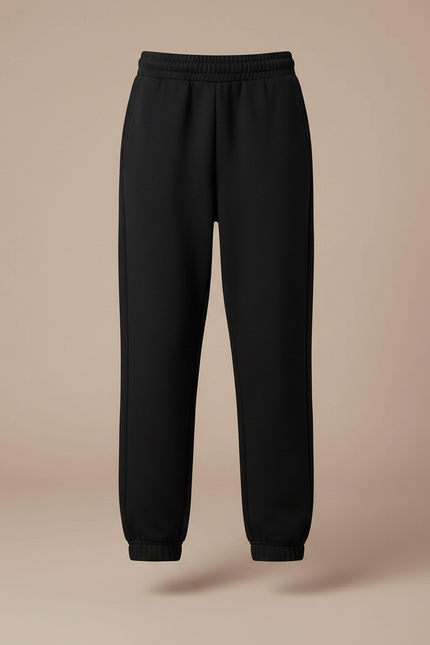 Pantalon Noir Ample Molleton Enfant Décontracté - vue 3