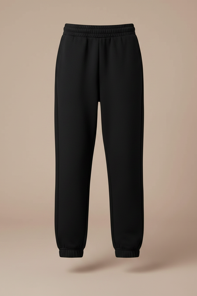 Pantalon Noir Ample Molleton Enfant Décontracté - vue 3