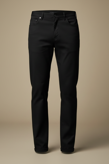 Pantalon Noir Coton Droit Décontracté Homme - vue 3