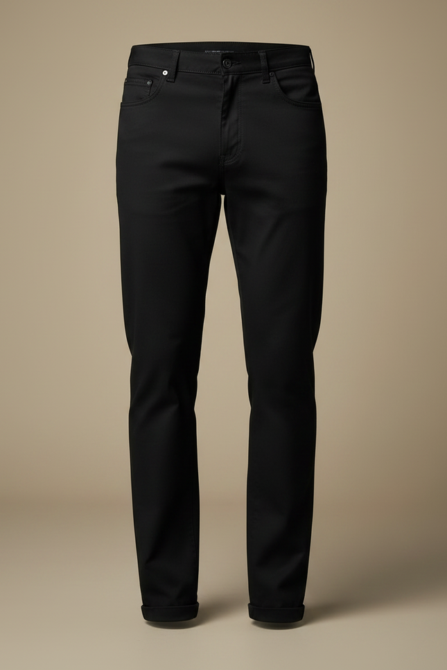 Pantalon Noir Coton Droit Décontracté Homme - vue 3