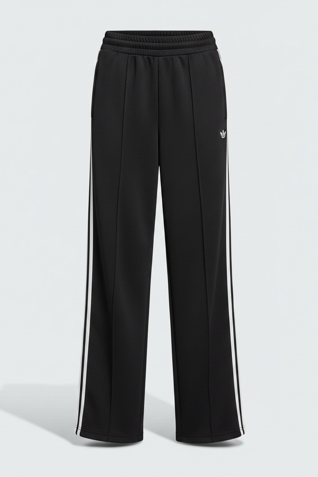 Pantalon Noir Large Rayures Blanches Décontracté Sportif - Polyester - vue 3