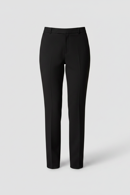 Pantalon Noir Tailleur Chic Élégant Ajusté Femme - Gabardine - vue 3
