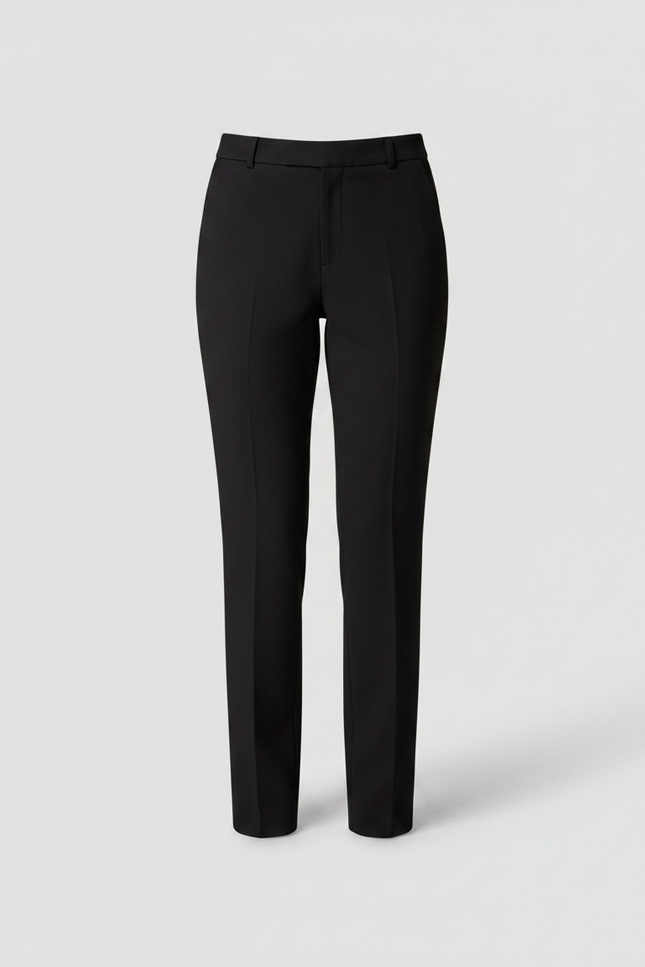 Pantalon Noir Tailleur Chic Élégant Ajusté Femme - Gabardine - vue 3