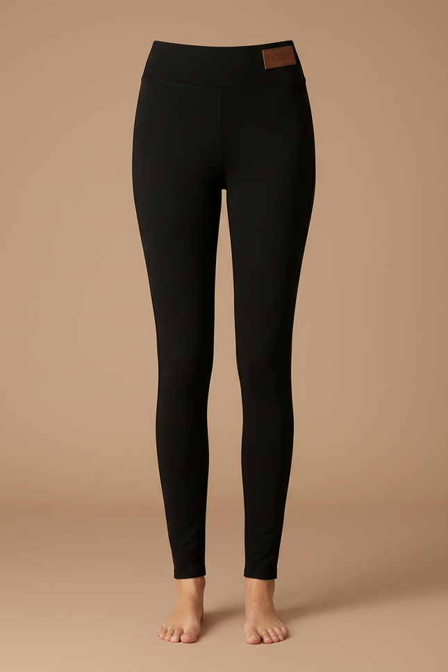 Pantalon Noir Taille Haute Élastique Confortable Femme - Polyester - vue 3