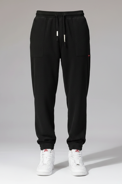 Pantalon Noir Rayé Homme - Cordé - vue 3