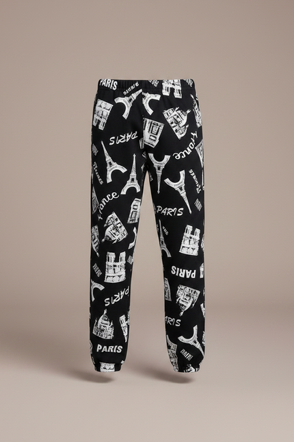 Pantalon Noir Imprimé Paris Enfant Décontracté - Molleton - vue 3
